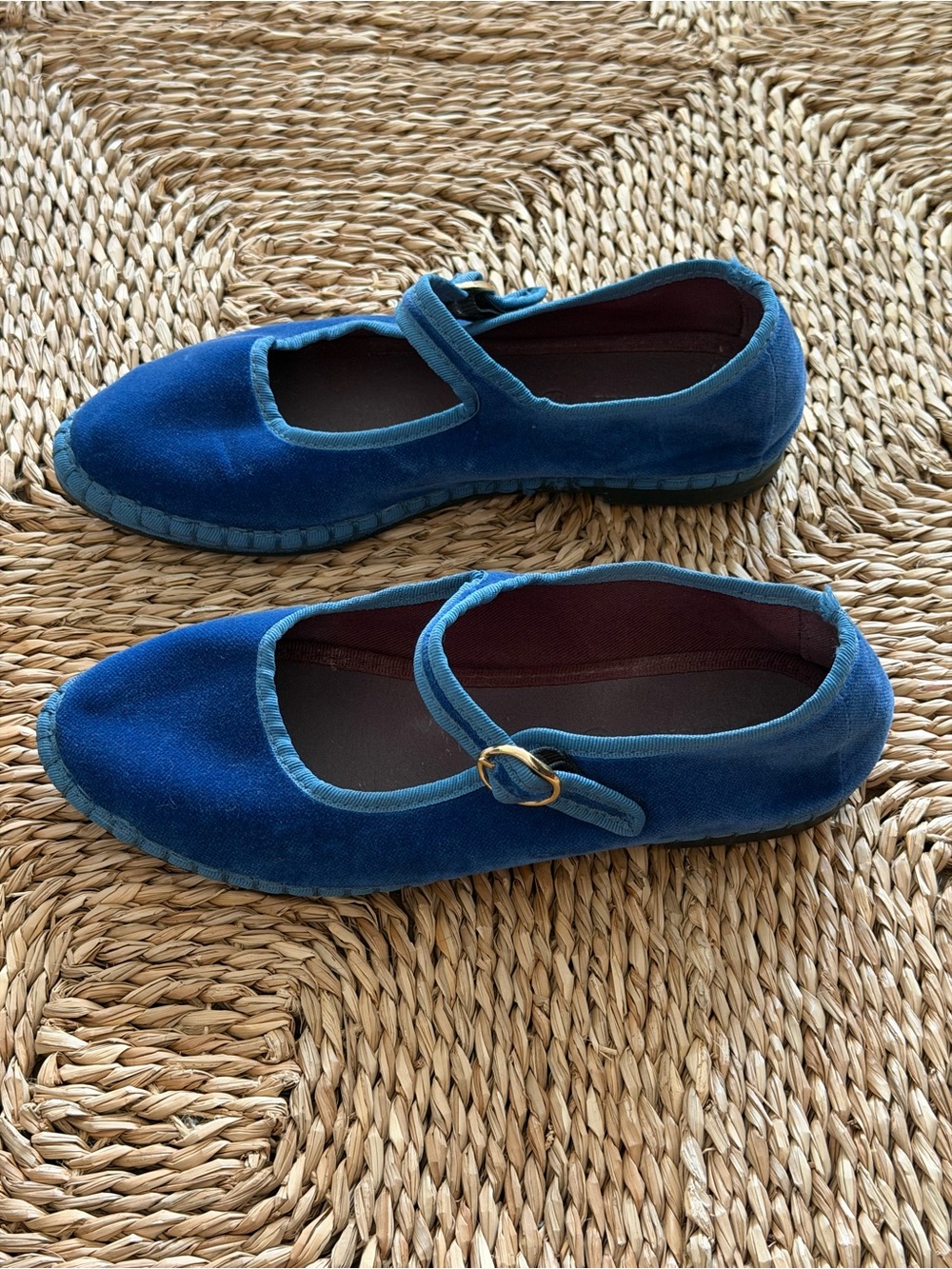 Flabelus Boris Mary Jane Velvet Flats with Buckle